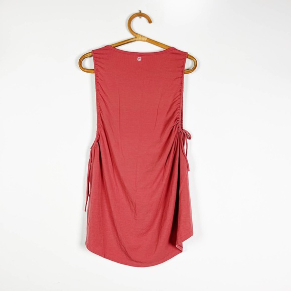 Fabletics pink side gathered loose tank top size Medium athletic athleisure - Picture 3 of 8